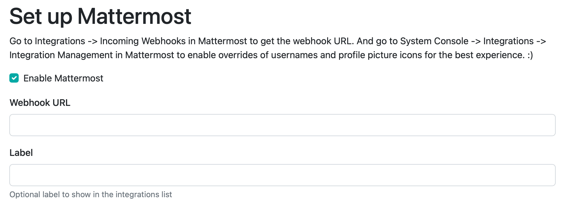 mattermost form