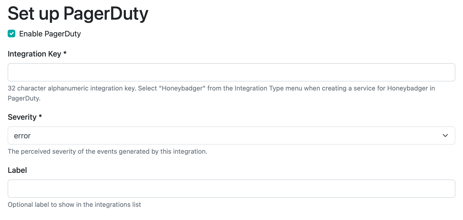 pagerduty form