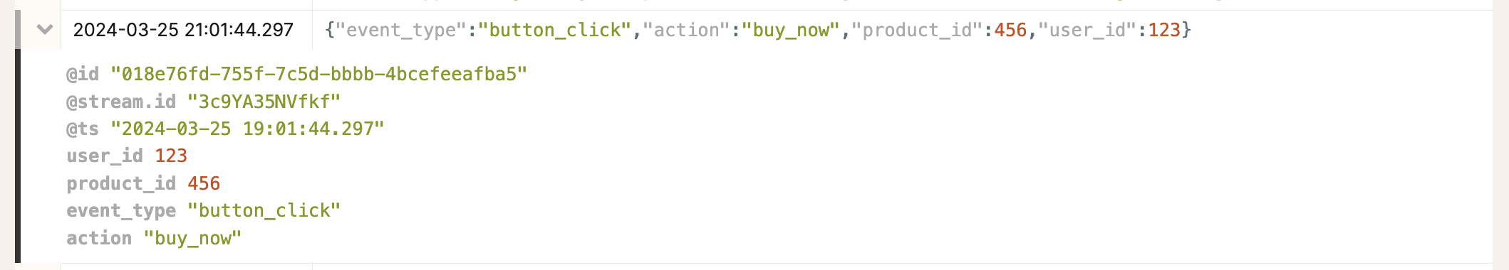 Example Event from Honeybadger Js
