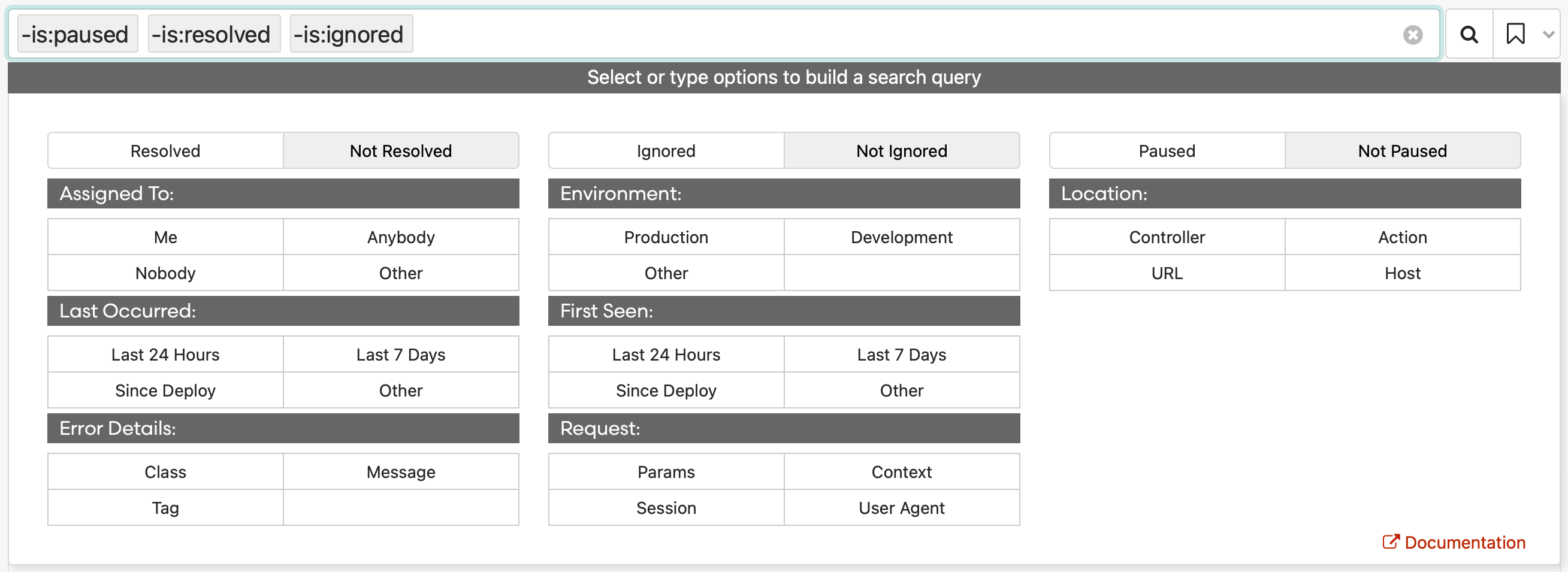 Image of resolved, ignored, and paused requests