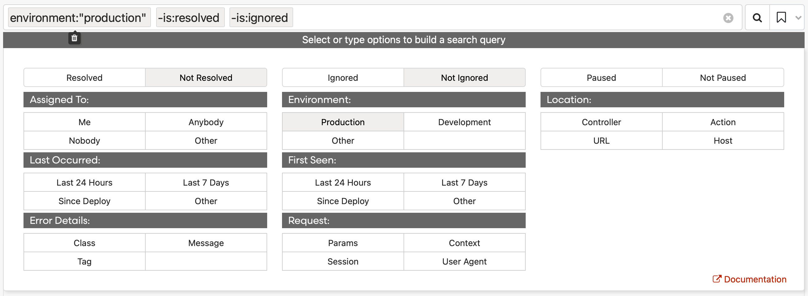 Image of search box and search palette