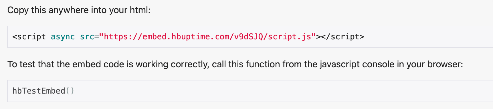Embed Instructions